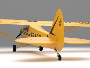 piper pa-18 supercub baixo poli Modelo 3D