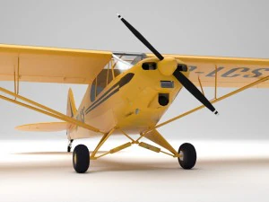 piper pa-18 supercub baixo poli Modelo 3D