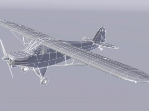 piper pa-18 supercub low poly 3D Model