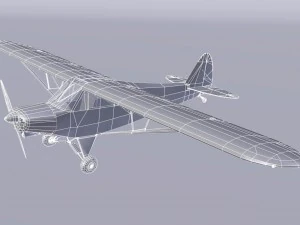 piper pa-18 supercub baixo poli Modelo 3D