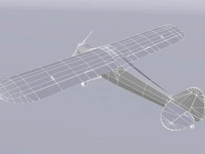 piper pa-18 supercub baixo poli Modelo 3D