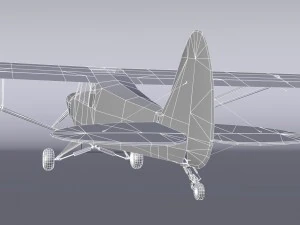 piper pa-18 supercub baixo poli Modelo 3D