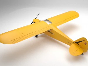 piper pa-18 supercub baixo poli Modelo 3D