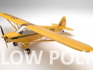 piper pa-18 supercub low poly Model 3D