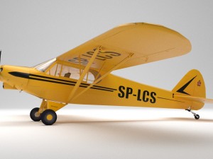 piper pa-18 supercub low poly 3D Model