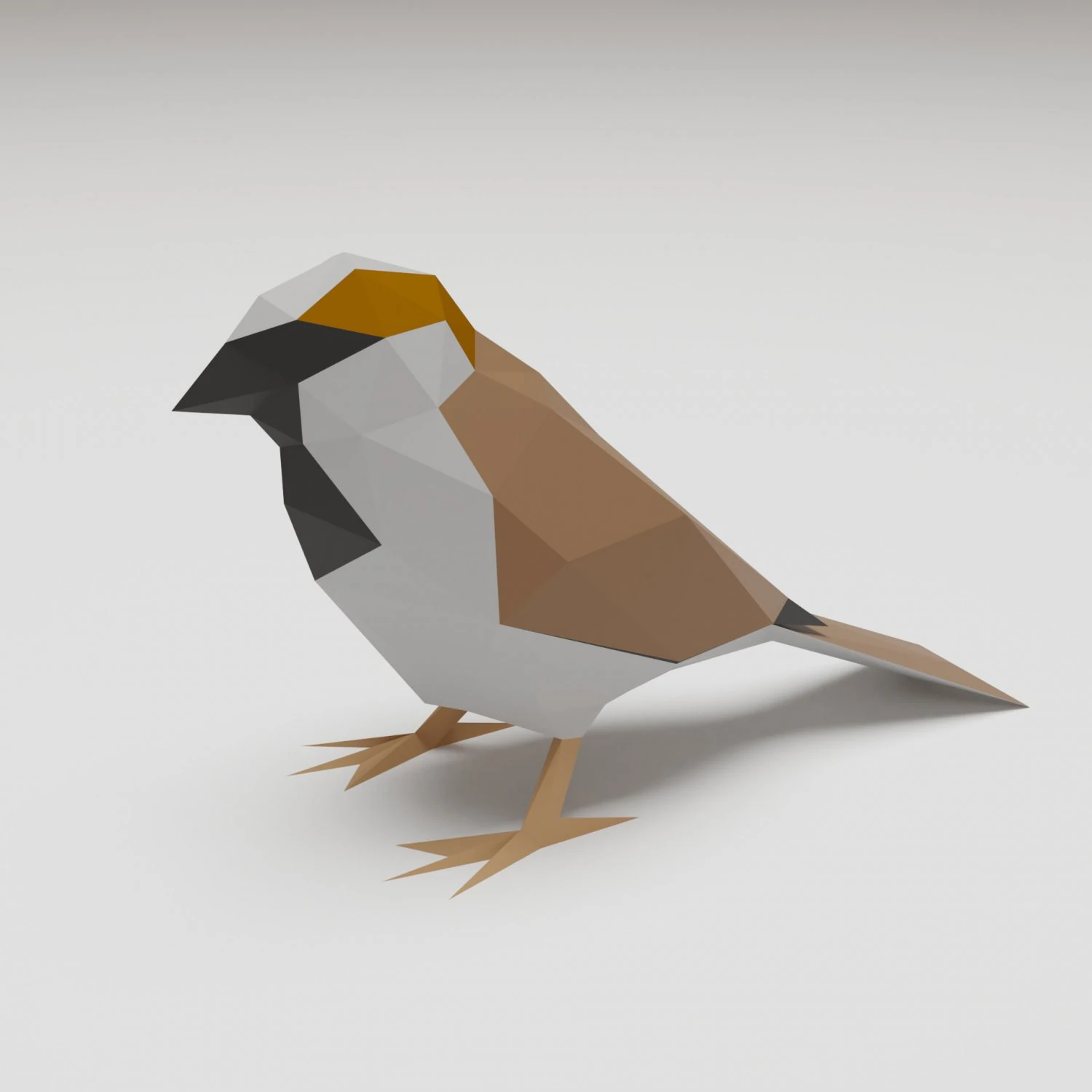 bird - sparrow 3D Print Model .c4d .max .obj .3ds .fbx .stl .blend 