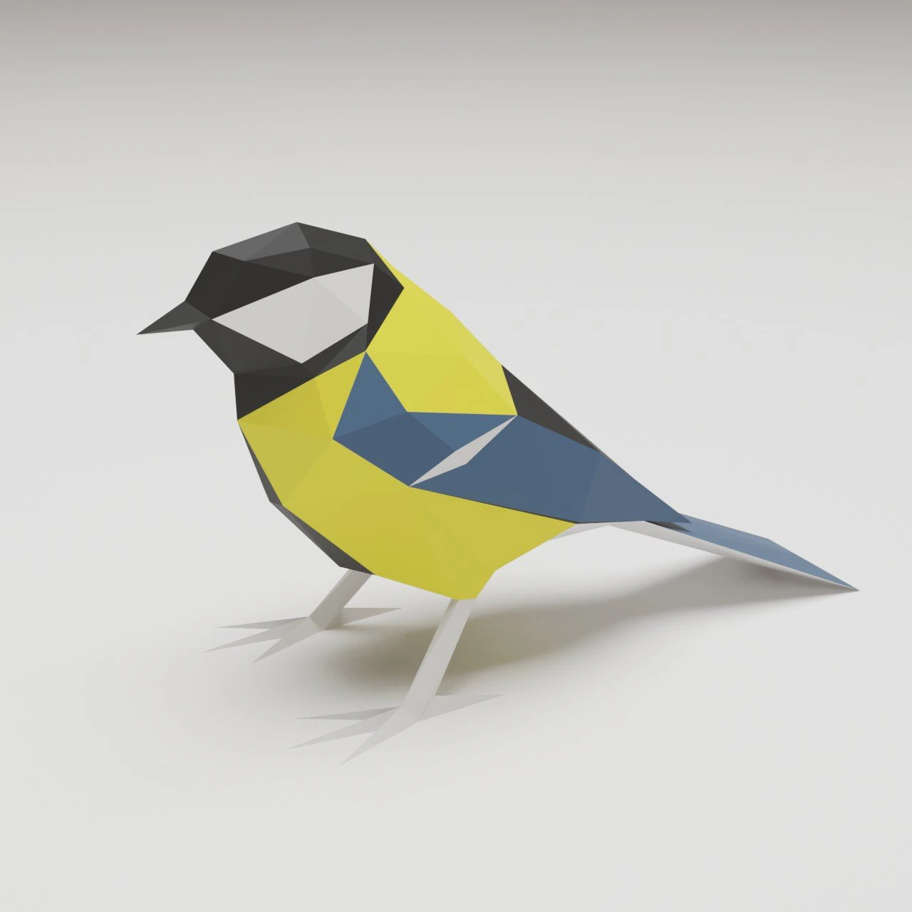 bird - tit 3D Print Model .c4d .max .obj .3ds .fbx .stl .blend 