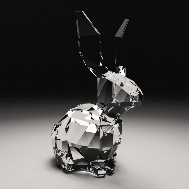glass rabbit 3D 模型 .c4d .max .obj .3ds .fbx .stl .blend 