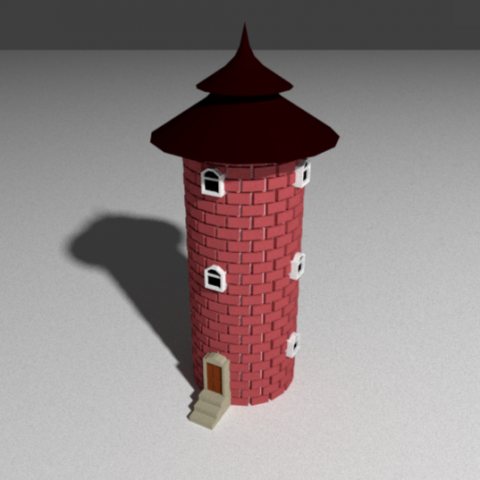 brick tower Model 3D .c4d .max .obj .3ds .fbx .stl .blend 