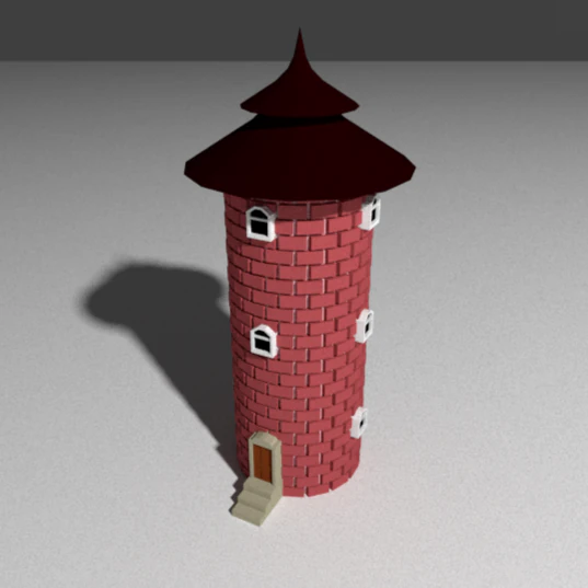 brick tower 3D Model .c4d .max .obj .3ds .fbx .stl .blend 