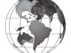 Earth globe wire 3D Model
