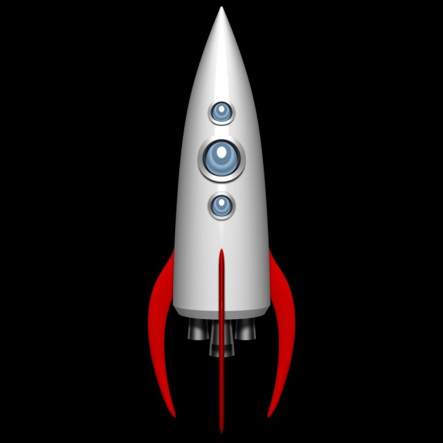Space Rocket 3D Модель .c4d .max .obj .3ds .fbx .stl .blend 