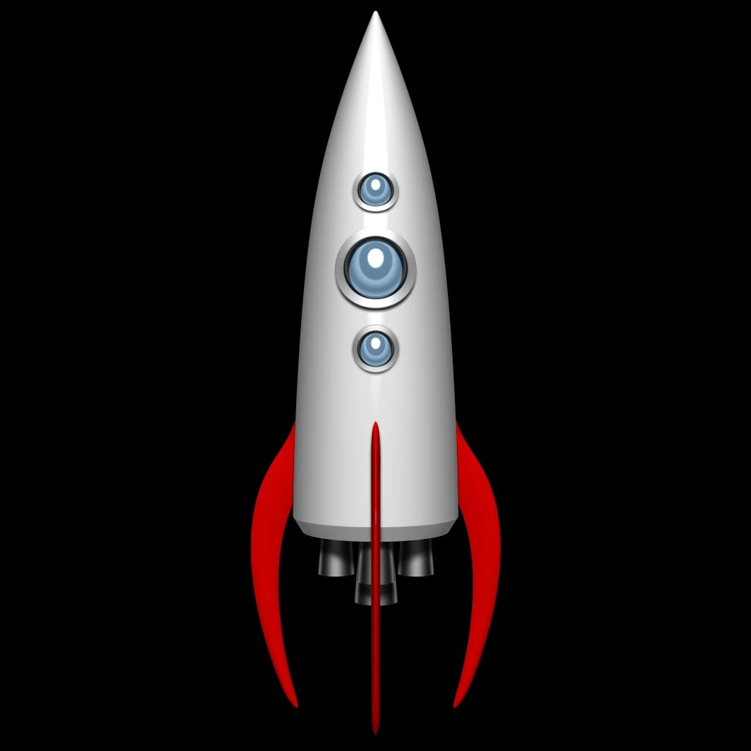 Space Rocket 3D Model .c4d .max .obj .3ds .fbx .stl .blend