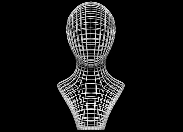 Mannequin Head Wire 3D Model .c4d .max .obj .3ds .fbx .stl .blend 