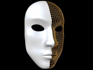 Mask Half Wired Model 3D