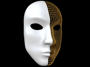 Mask Half Wired 3D Model