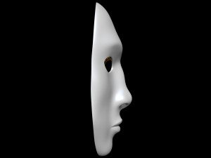 Mask Half Wired Model 3D