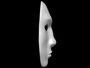 Mask Half Wired 3D Model