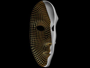 Mask Half Wired 3D Model