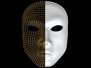 Mask Half Wired Model 3D