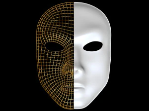 Mask Half Wired 3D Model