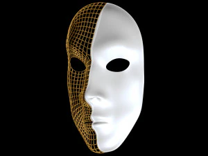 Mask Half Wired 3D Model