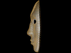 Mask Half Wired 3D Model