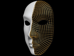 Mask Half Wired Model 3D