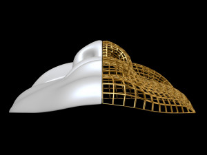 Mask Half Wired Model 3D