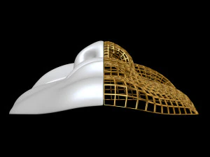 Mask Half Wired 3D Model