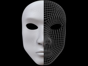 Mask Half Wired Model 3D