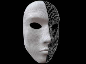 Mask Half Wired Model 3D