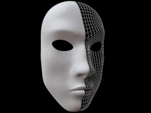 Mask Half Wired 3D Model