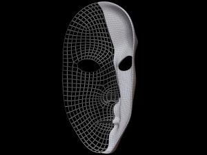 Mask Half Wired 3D Model