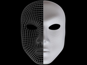 Mask Half Wired Model 3D