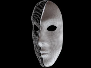 Mask Half Wired 3D Model