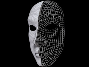 Mask Half Wired Model 3D