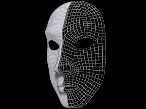 Mask Half Wired 3D Model