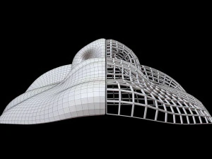 Mask Half Wired 3D Model