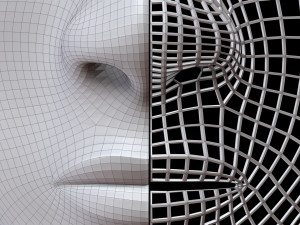 Mask Half Wired Model 3D