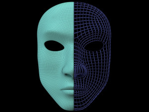 Mask Half Wired Model 3D