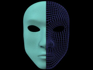Mask Half Wired 3D Model