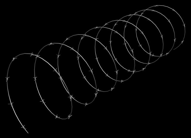 Barbed Wire 3D Model .c4d .max .obj .3ds .fbx .stl .blend 
