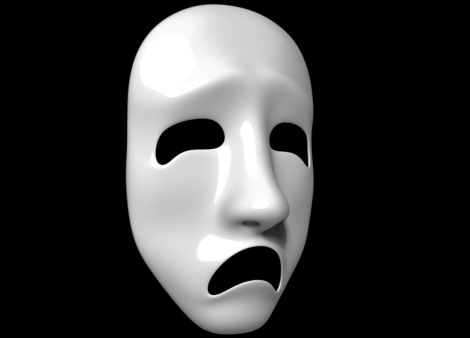 Comedy and Tragedy Masks 3D Model $49 - .3ds .blend .c4d .fbx .max