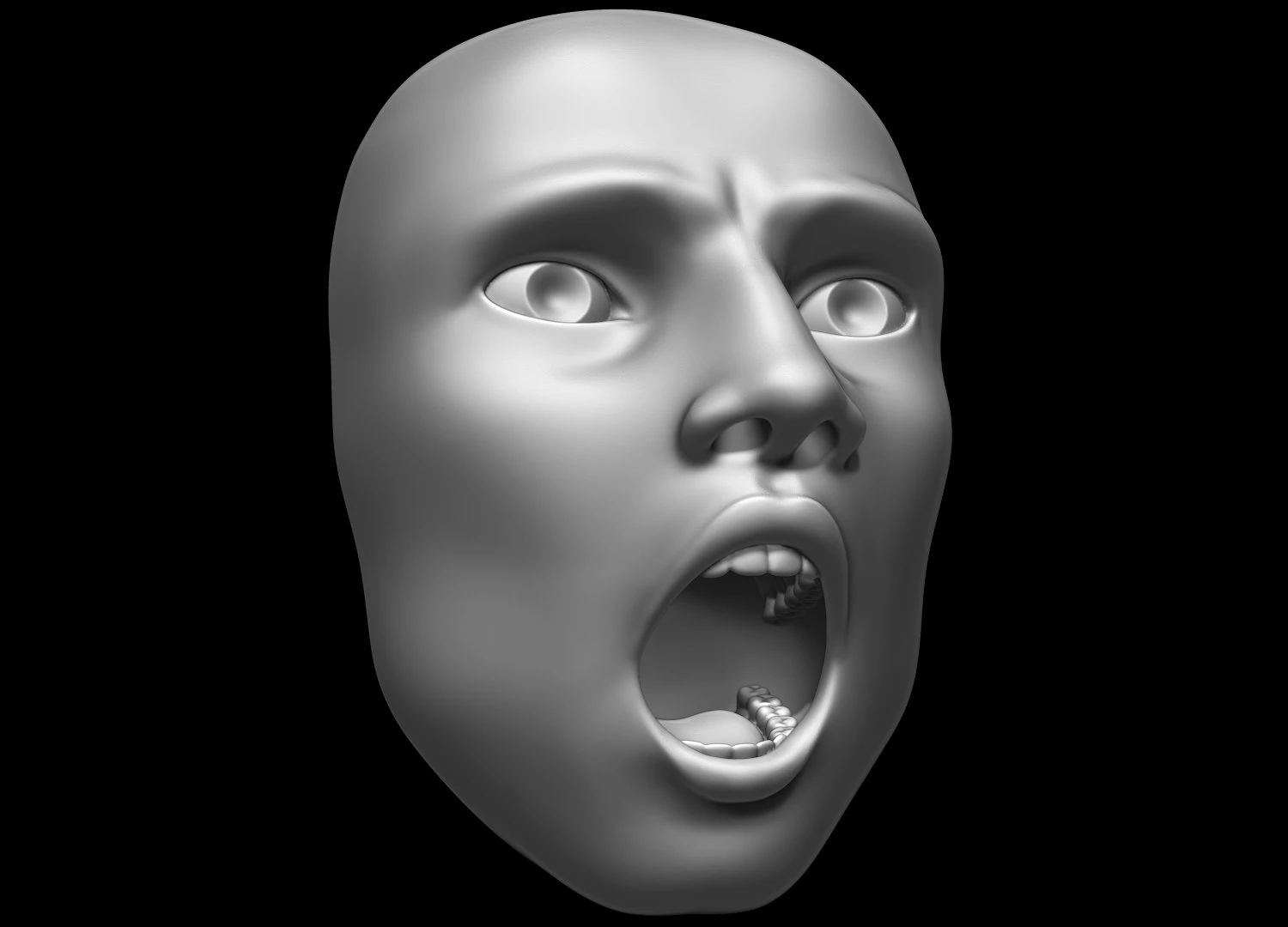 Face Wall Art 3D Model .c4d .max .obj .3ds .fbx .stl .blend 