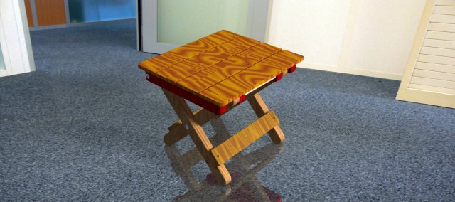 portable wood folding stool 3D 모델 .c4d .max .obj .3ds .fbx .stl .blend 