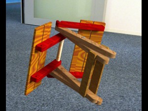 portable wood folding stool 3D 모델