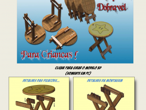 super marios folding stool plans on youtube video Modelo 3D