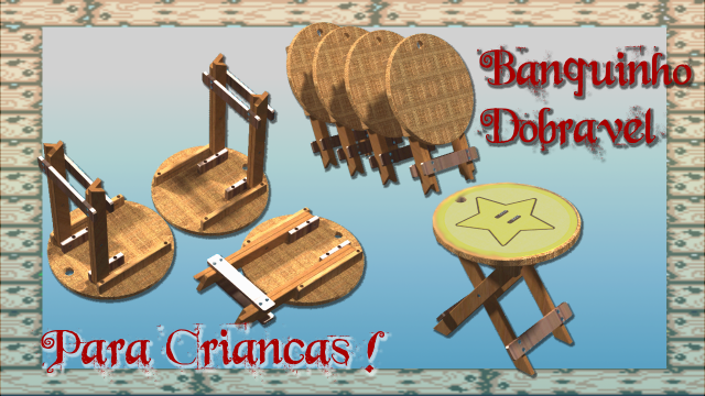 super marios folding stool plans on youtube video Modelo 3D .c4d .max .obj .3ds .fbx .stl .blend 
