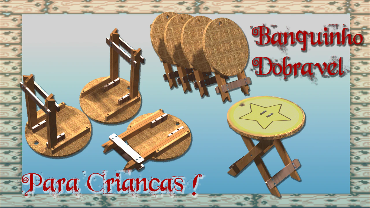 super marios folding stool plans on youtube video 3D Model .c4d .max .obj .3ds .fbx .stl .blend